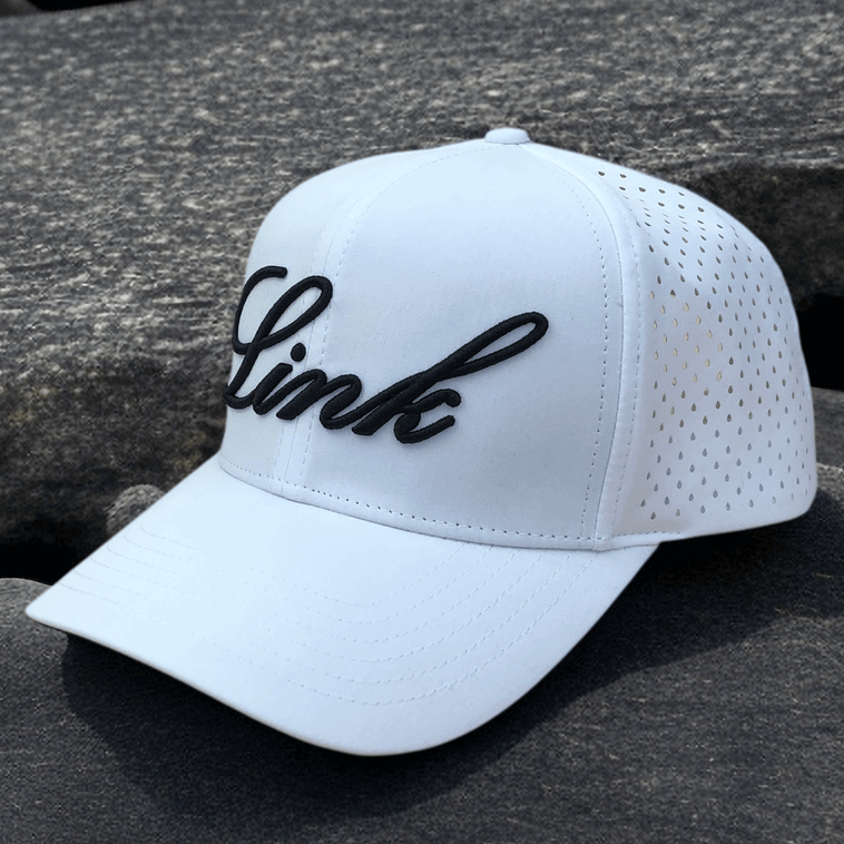 CMC-1143 ( Custom Logo 6 Panel Golf Hat Perforated Hold Sports Baseball Caps)