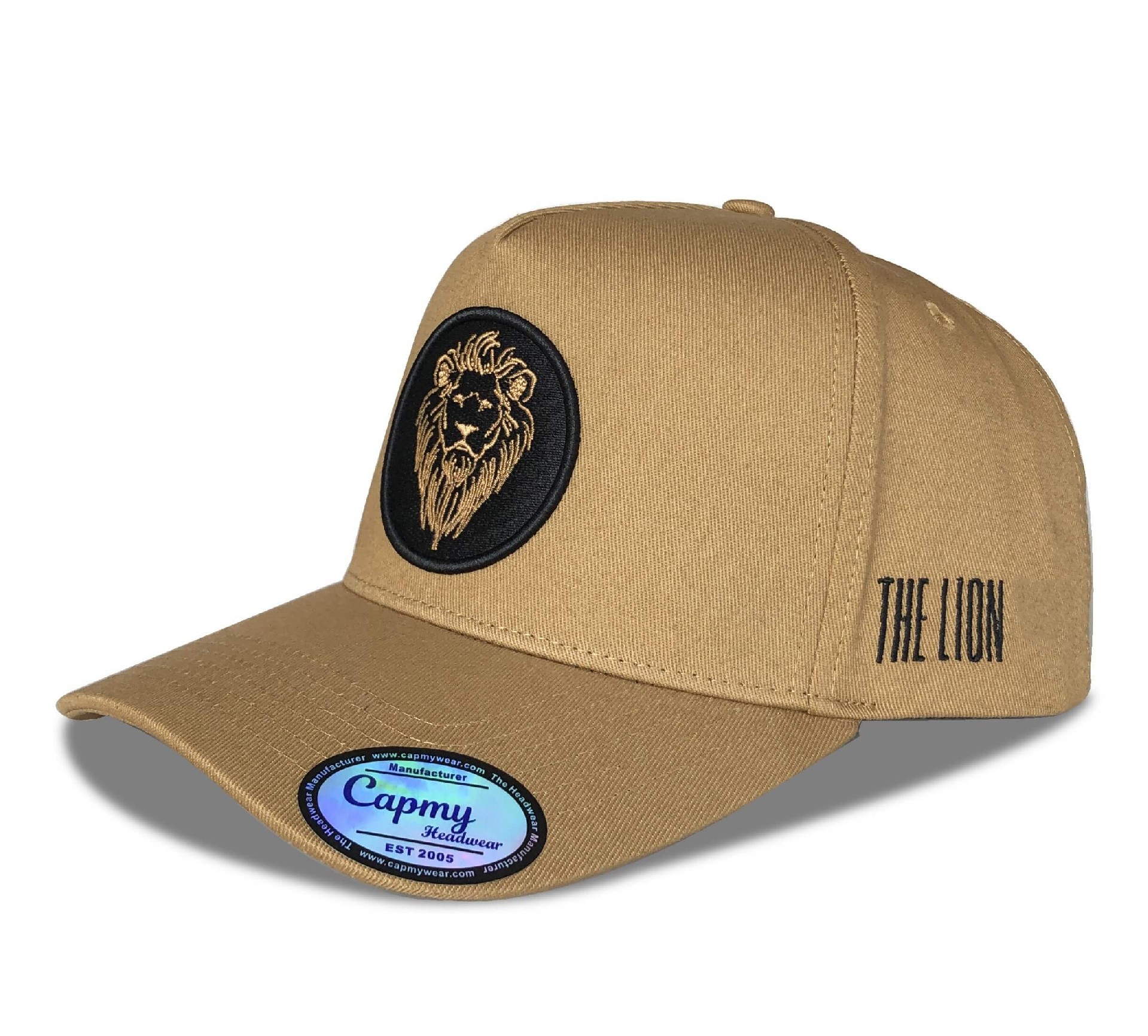 CMC-1132(New Brown 100% Cotton Baseball Hat 3D Embroidery Logo 5 Panel A Frame Baseball Cap Supplier)