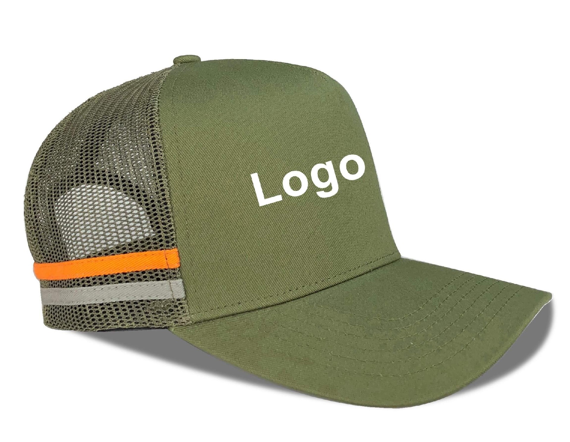 CTC-3017(Wholesale Army Green 5 panel Mesh Trucker Hats Blank Australian Country Trucker Caps Supplier)