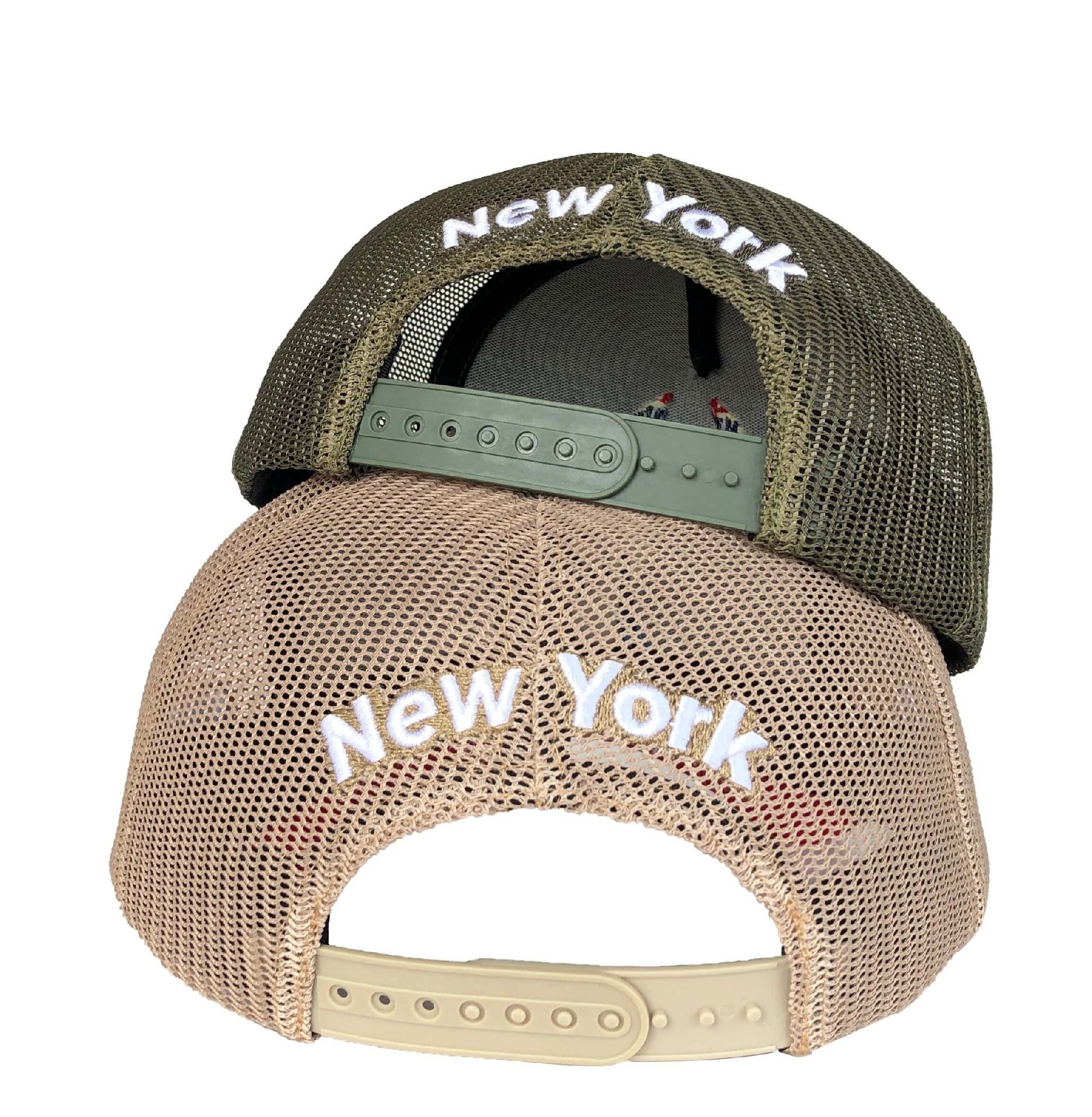CMC-3126 (Hot Personalized Custom 5 Panel Olive Green Mesh Caps Two-tone Trucker Hats Manufacturer)