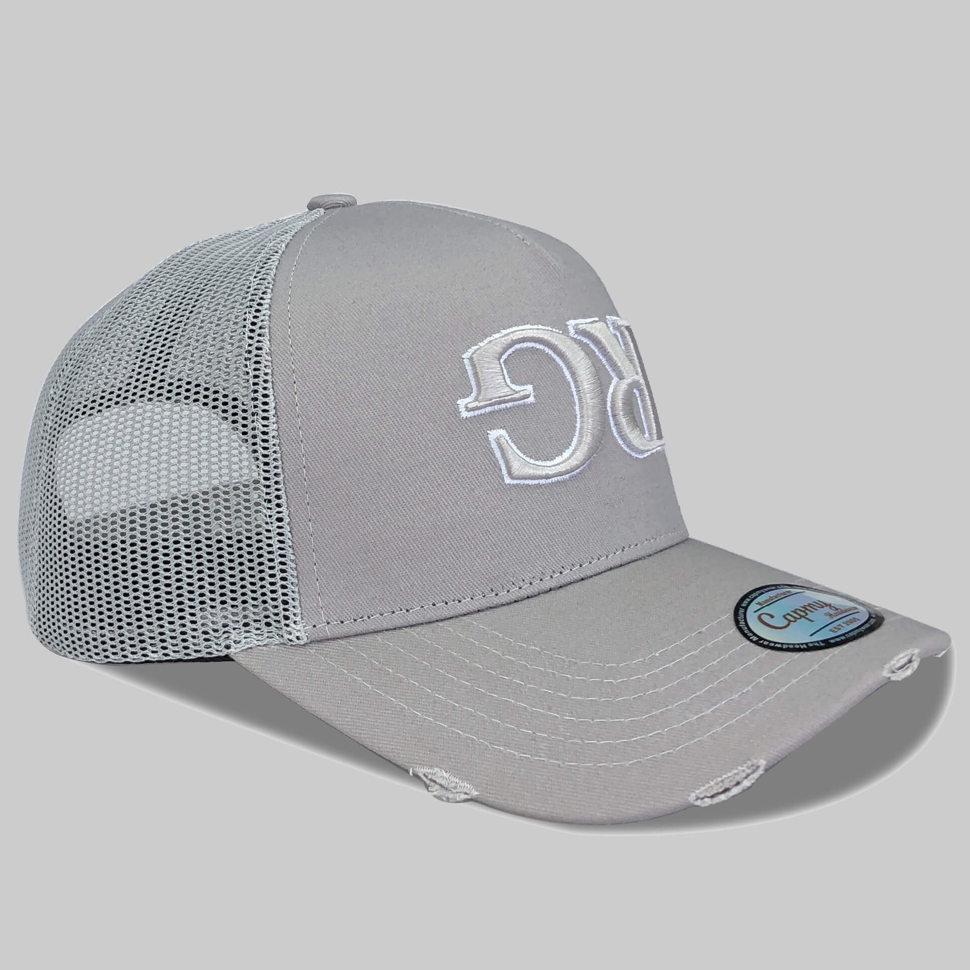 CMC-3130(Wholesale Distressed Trucker Hats 3D Embroidered Vintage Rip Mesh Baseball Caps)