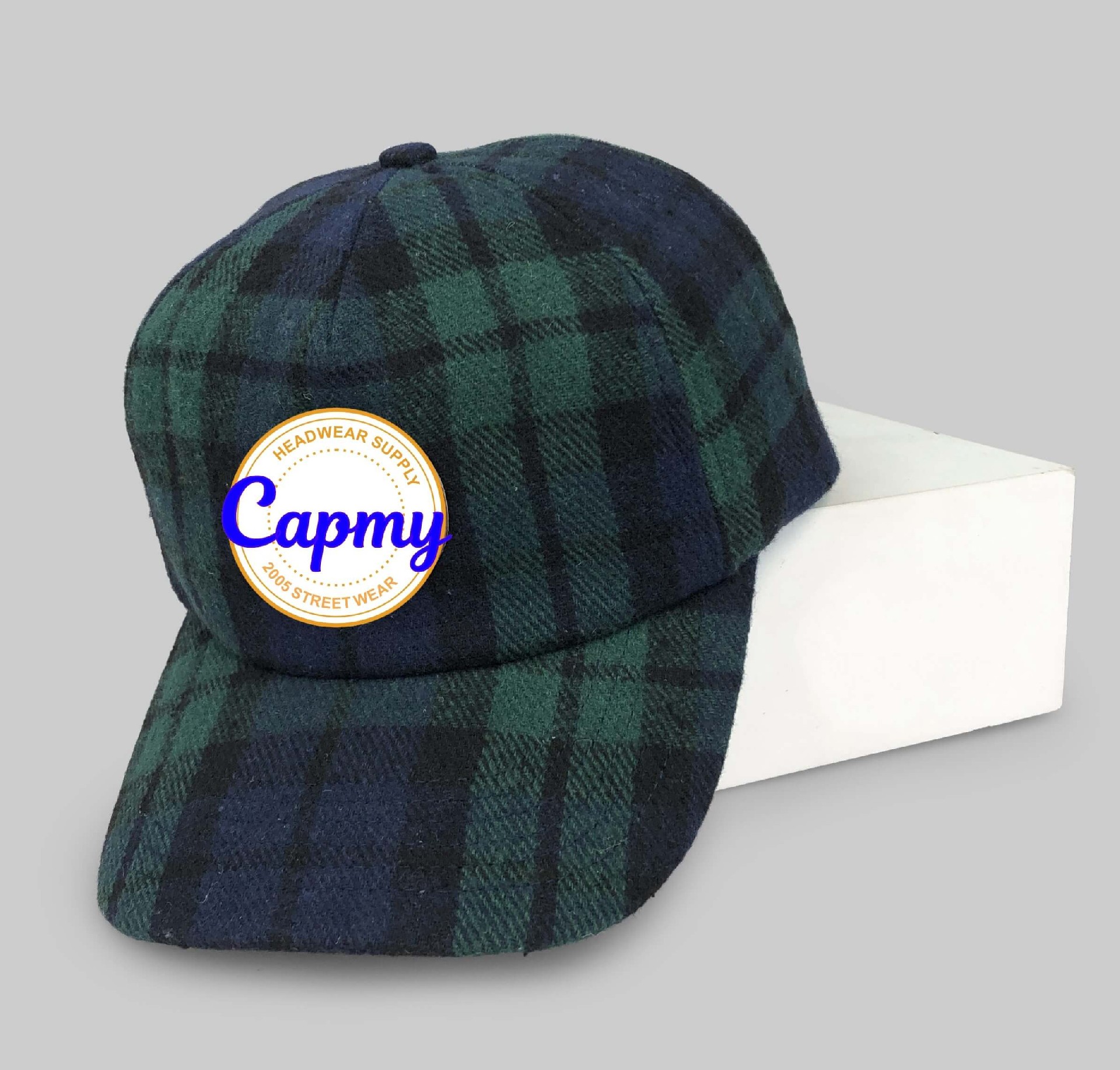 CMC-1148( Custom Logo Material New 5 Panel Heavy Flannel Winter Plaid Baseball Cap Hat)